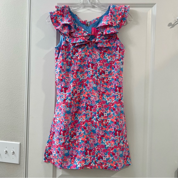 NWT Lilly Pulitzer Linwood Ruffle Romper, Size: 00, Color: Aura Pink - Picture 10 of 11